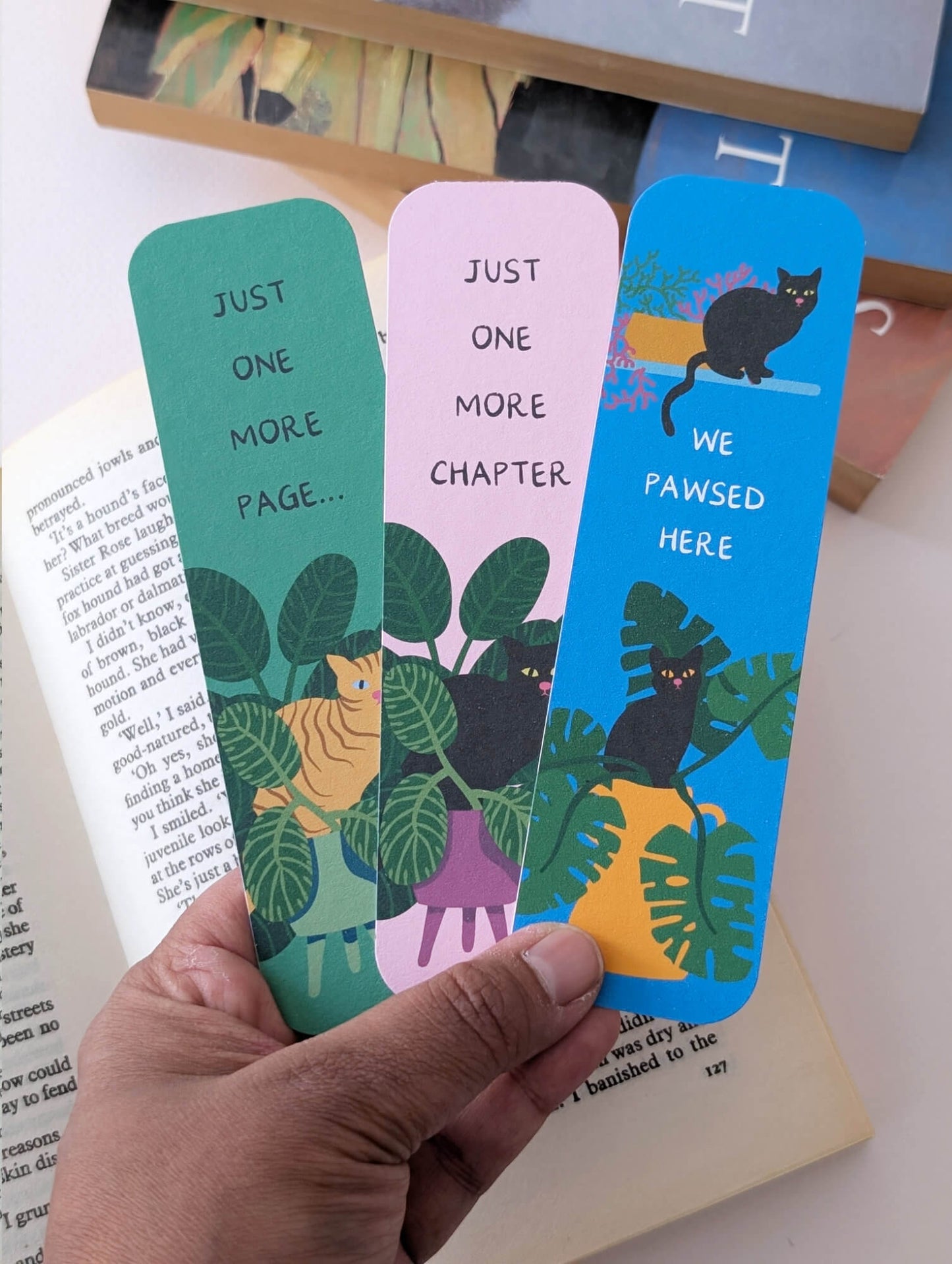 Chatty Cats bookmarks – set of 3