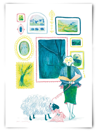 An Elegant Bookworm (Cockapoo/Labradoodle) – art print