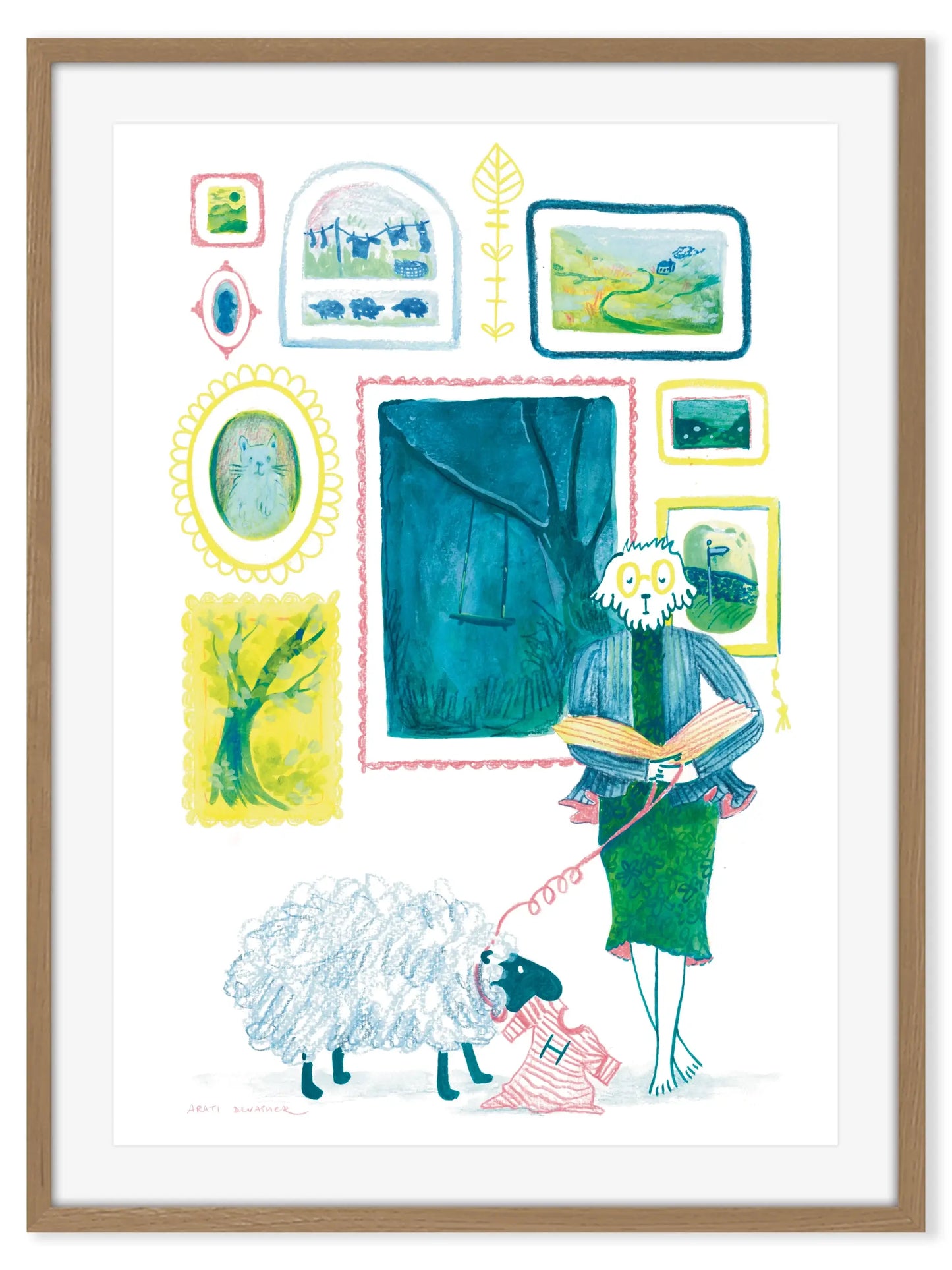 An Elegant Bookworm (Cockapoo/Labradoodle) – art print