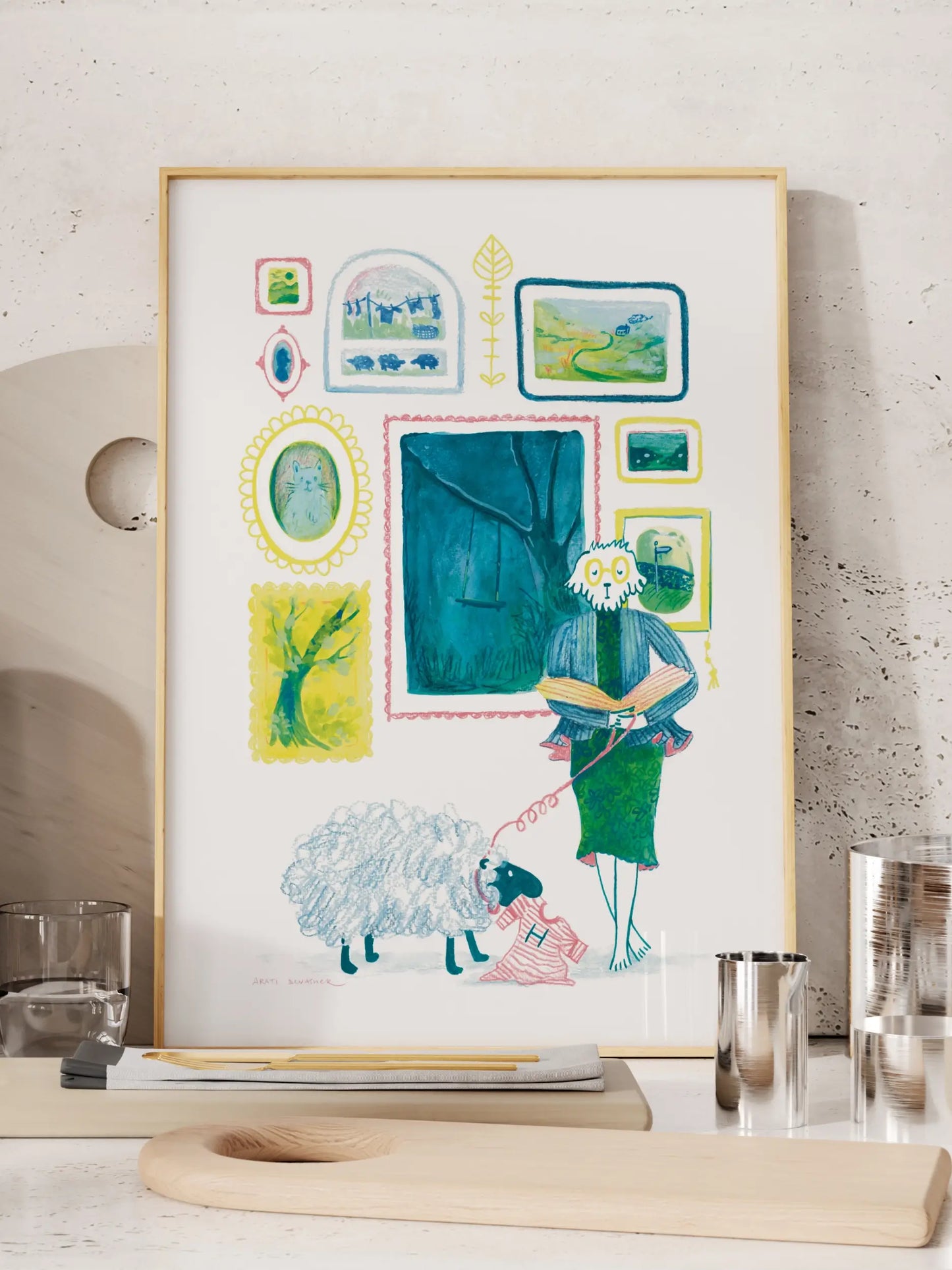 An Elegant Bookworm (Cockapoo/Labradoodle) – art print