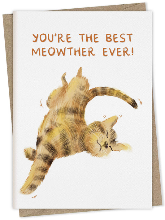 You're the Best Meowther Ever (ginger cat) – greeting card