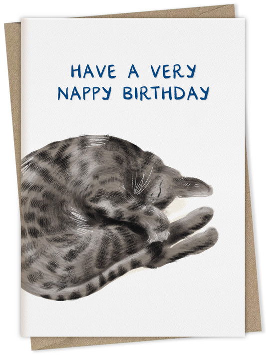 Have a Very Nappy Birthday (Bengal cat card) – greeting card