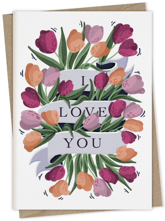 I Love You – floral greeting card