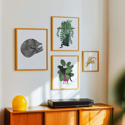 Black Cats in Plants – set of 2 prints