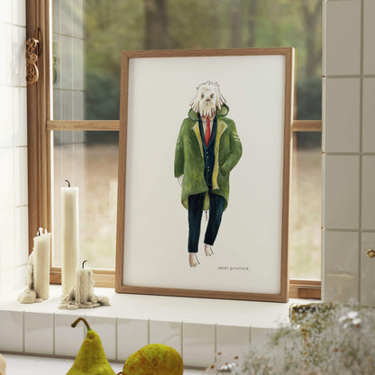 60s Mod Dog in a Parka (Cockerpoo/Labradoodle) – art print
