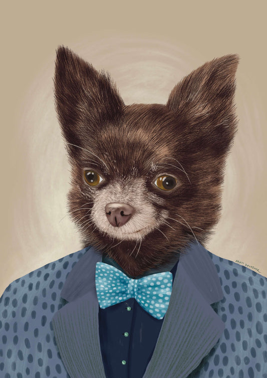 Custom pet portrait with clothes