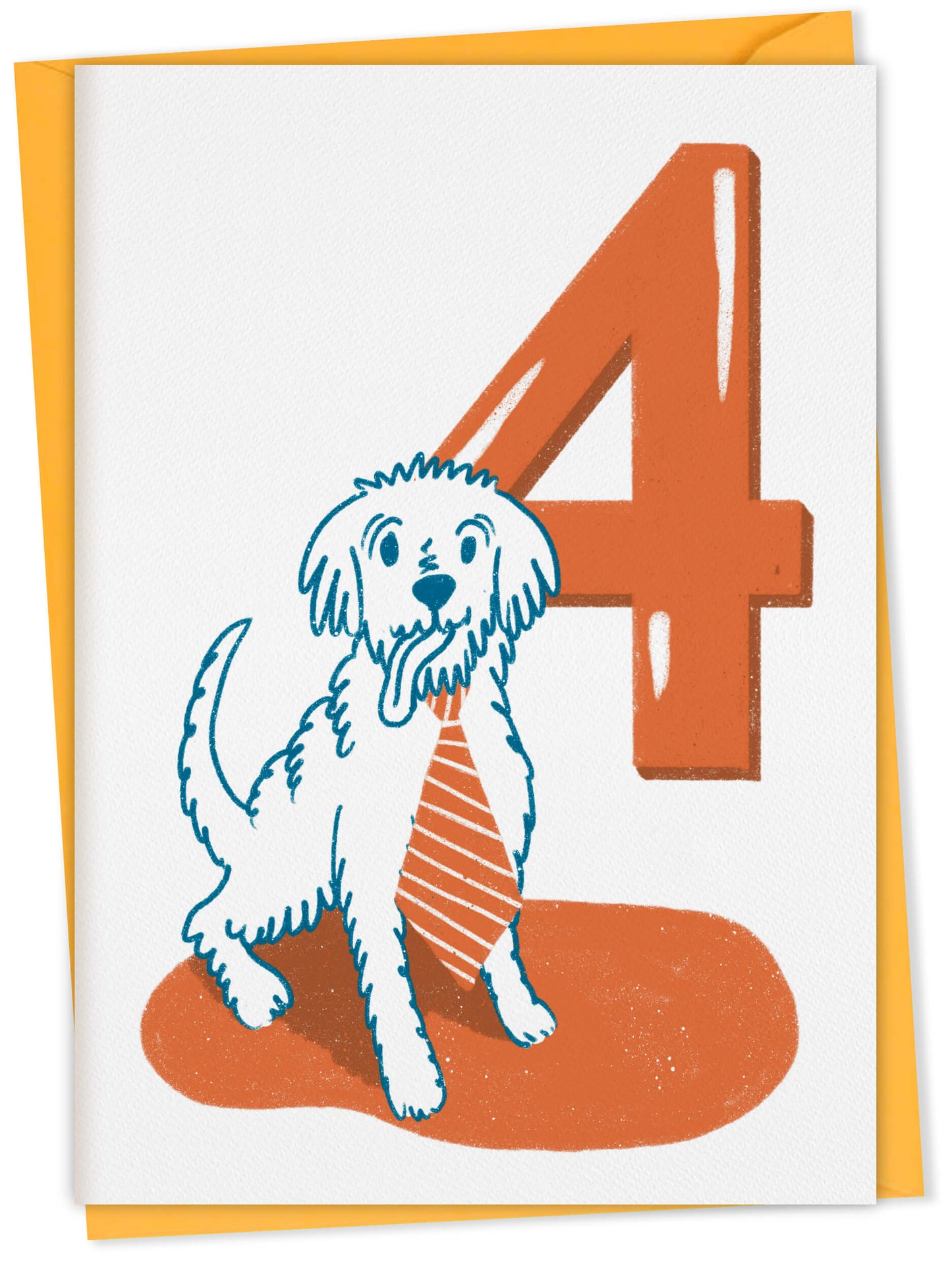 Dog Birthday Card with Age Numbers (orange) – dog greeting card