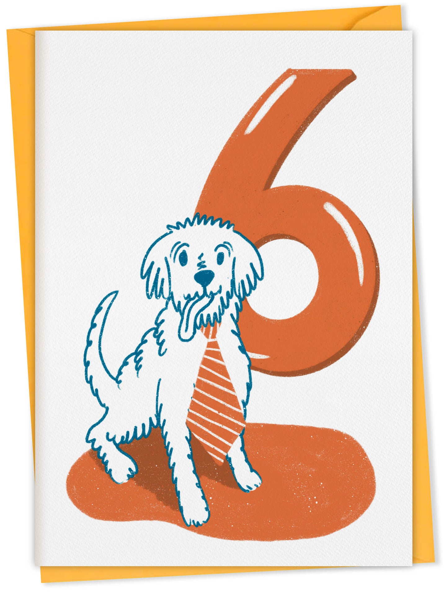 Dog Birthday Card with Age Numbers (orange) – dog greeting card