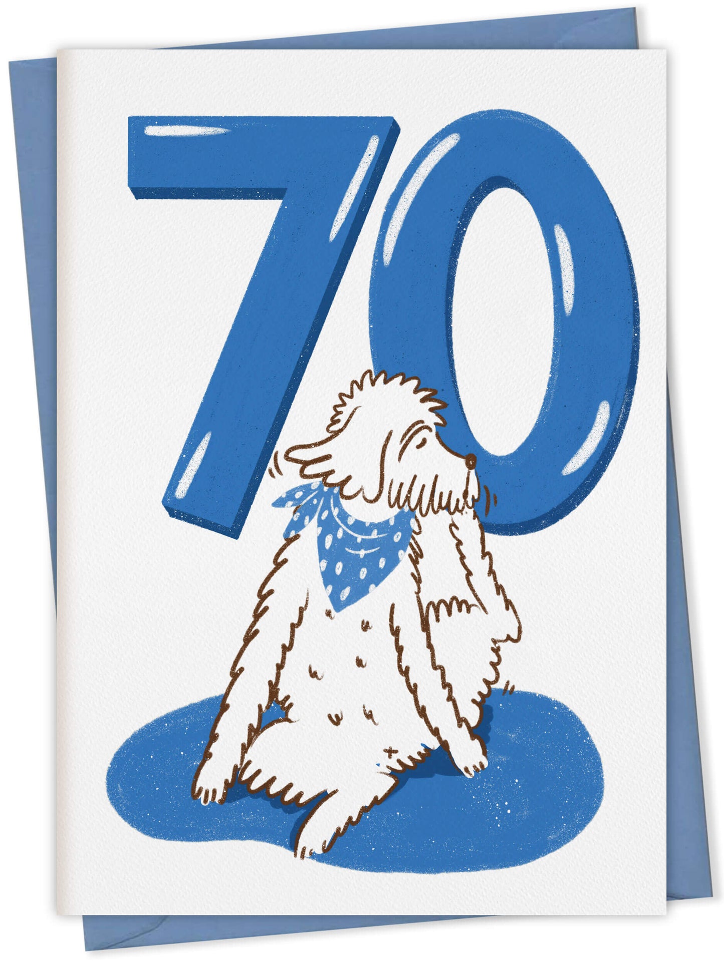 Dog Birthday Card with Age Numbers (blue) – dog greeting card