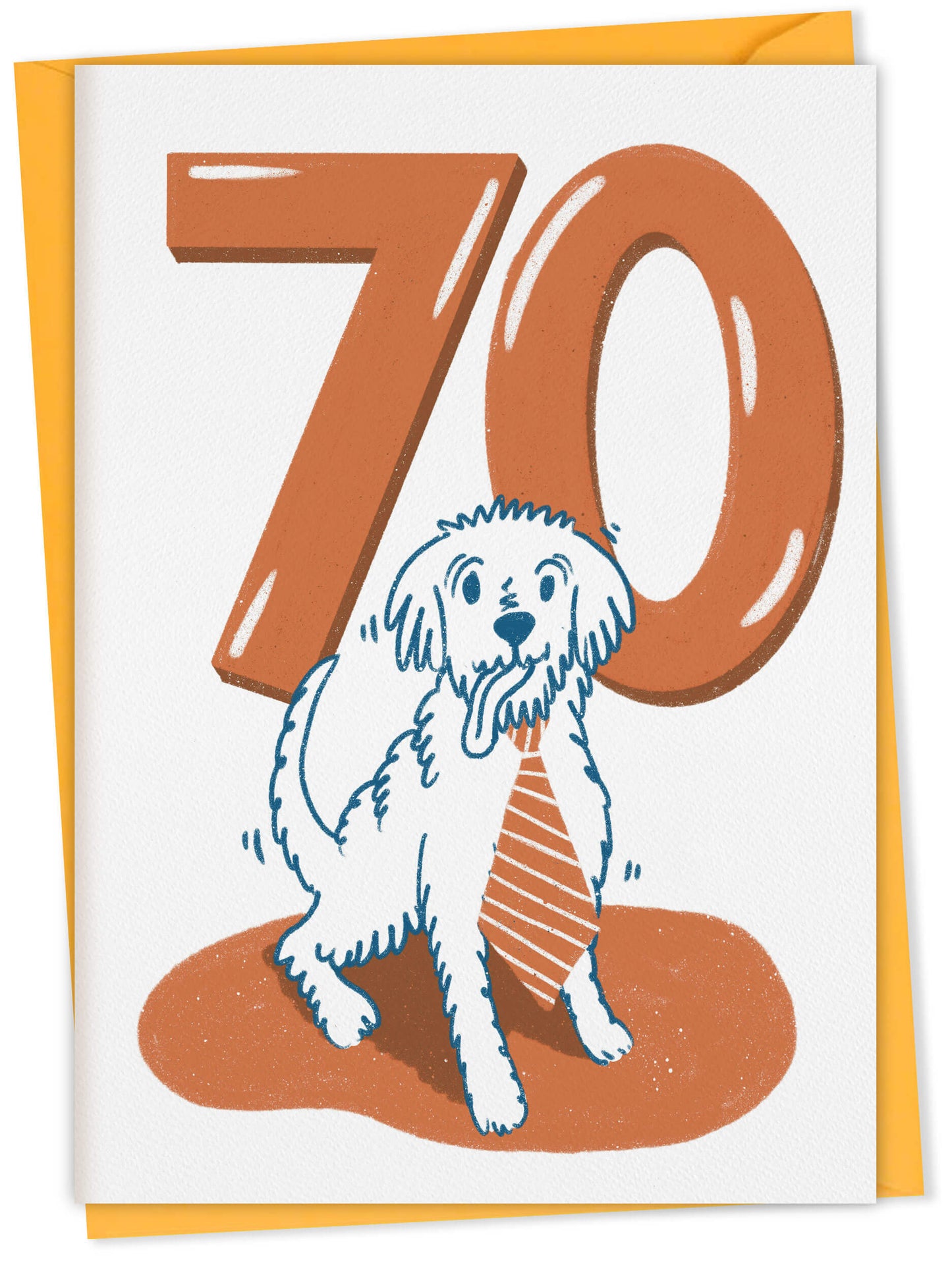 Dog Birthday Card with Age Numbers (orange) – dog greeting card