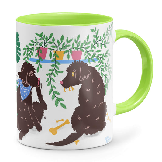 Labradoodle / Cockapoo Plant Pups (lime green accents) – ceramic mug