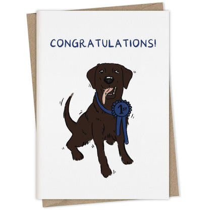 Brown Labrador card with Personalised Text – dog greeting card