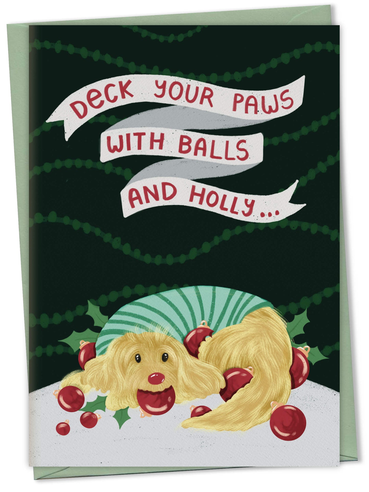 Dog Christmas Carol Puns – greeting card set