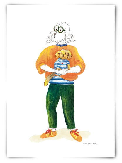 Dog with a Mini Me (Cockerpoo/Poodle) – art print