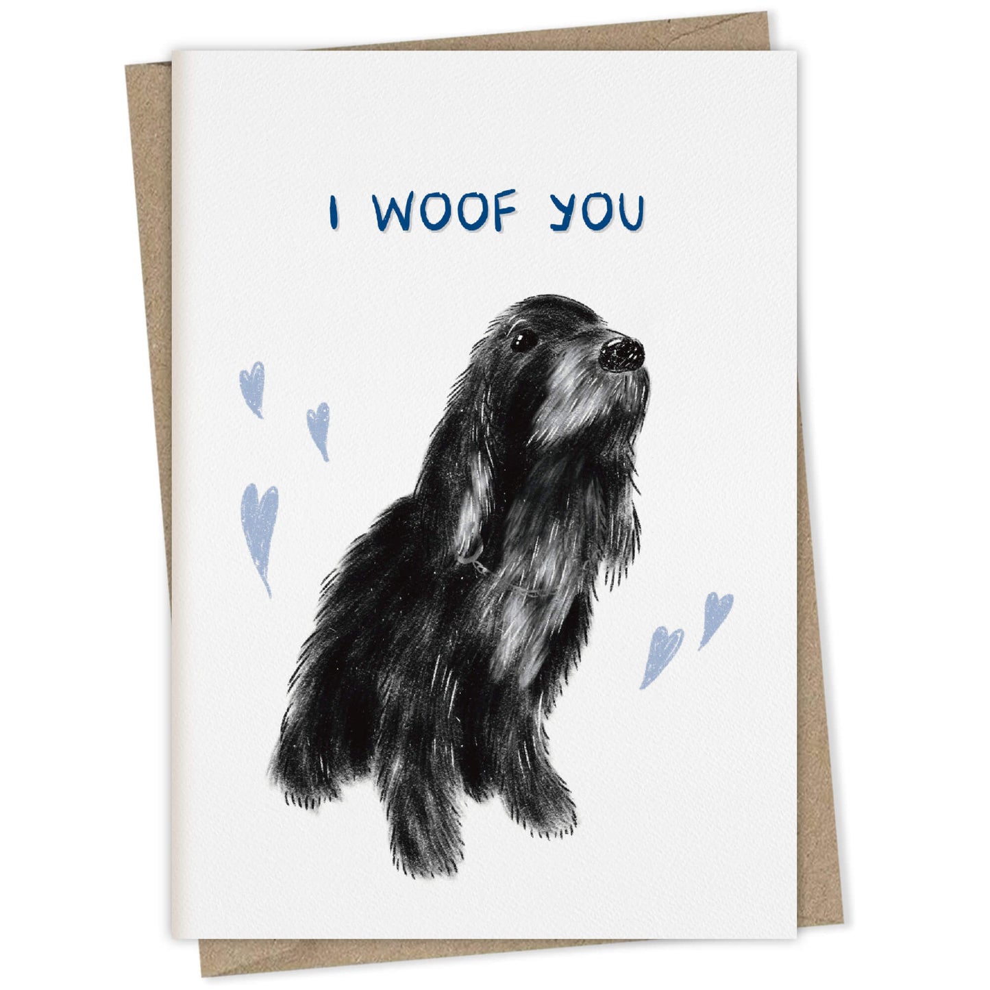 I Woof You (black cocker spaniel) – dog greeting card