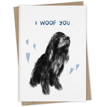 I Woof You (black cocker spaniel) – dog greeting card