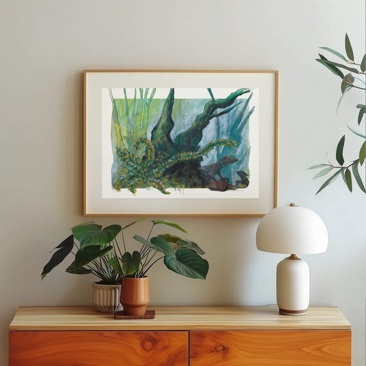 Woodland Walkies – art print