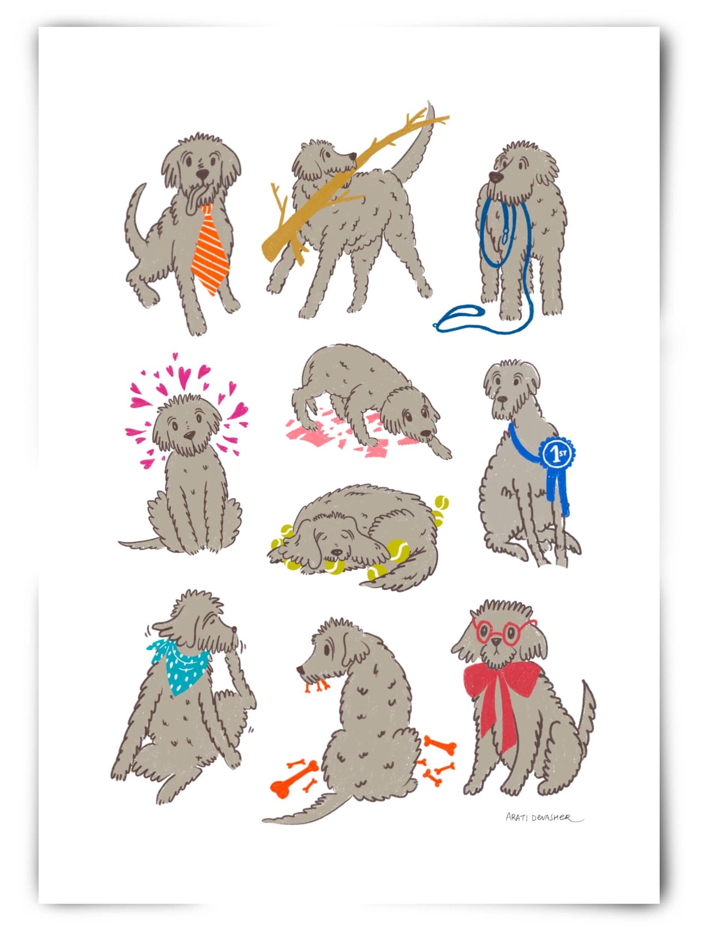 Dogs Doing Things I – art print