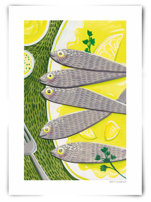 Kitchen Art : Sardines – (end of line) art print