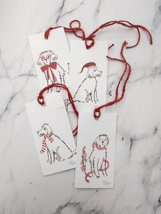 Xmas Dog – gift tag set