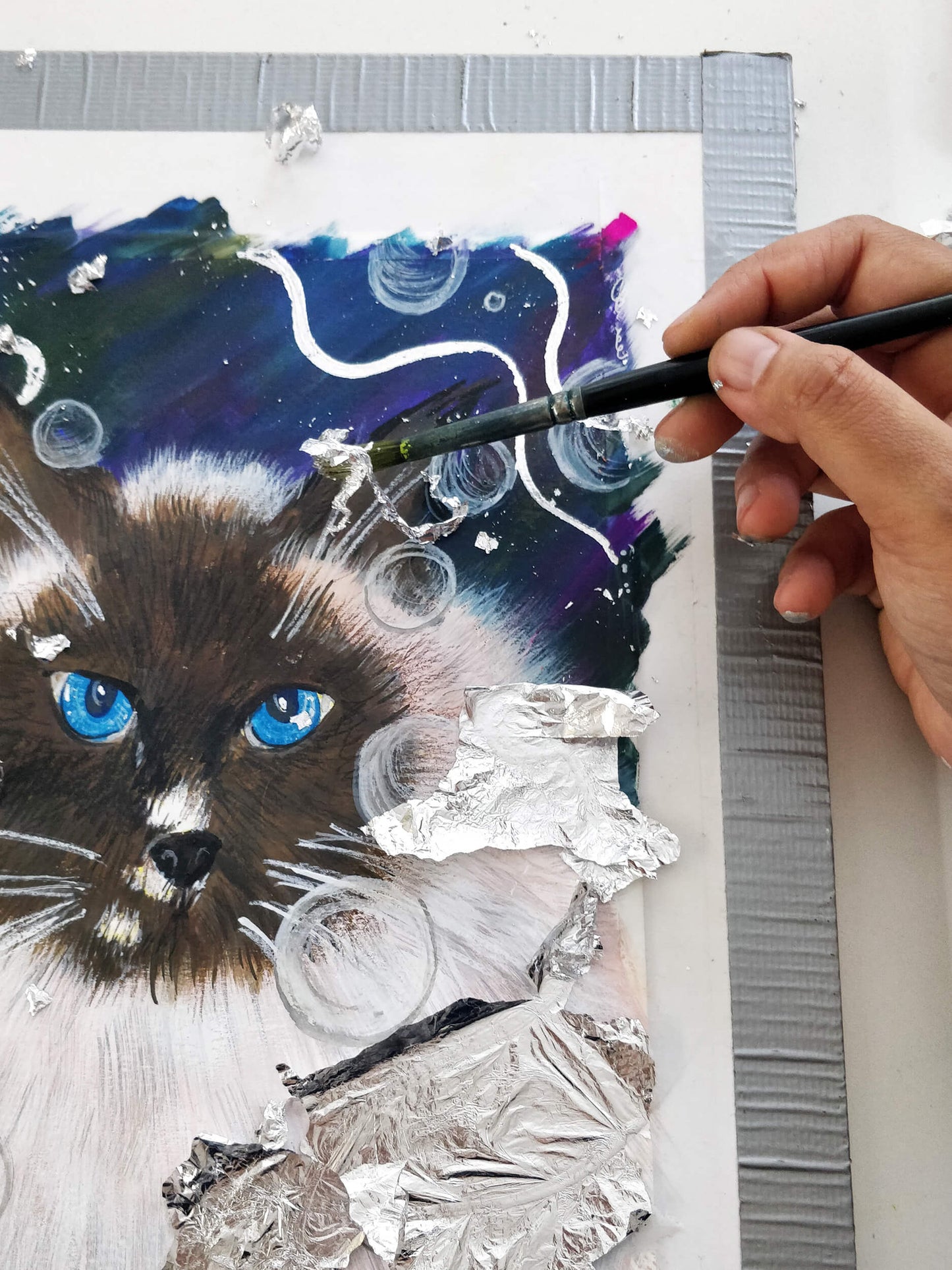 Custom Pet Portrait – gouache painting