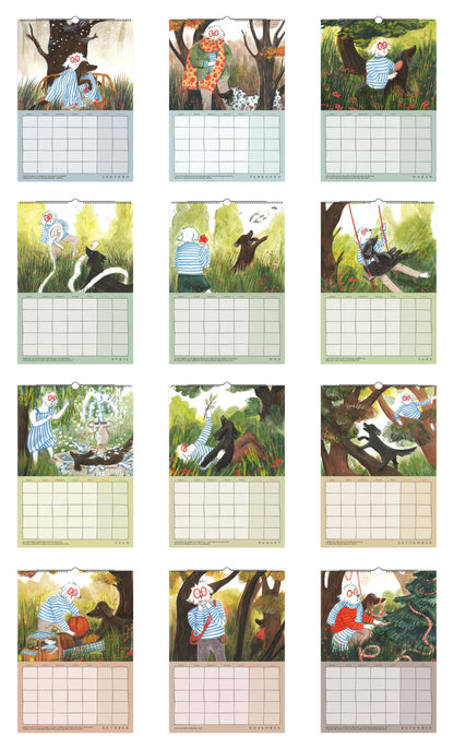 A Year of Woodland Walkies – large A3 calendar