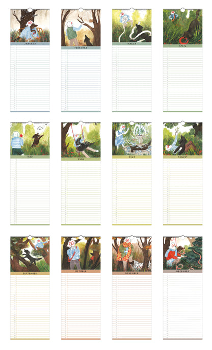 A Year of Woodland Walkies – vertical calendar