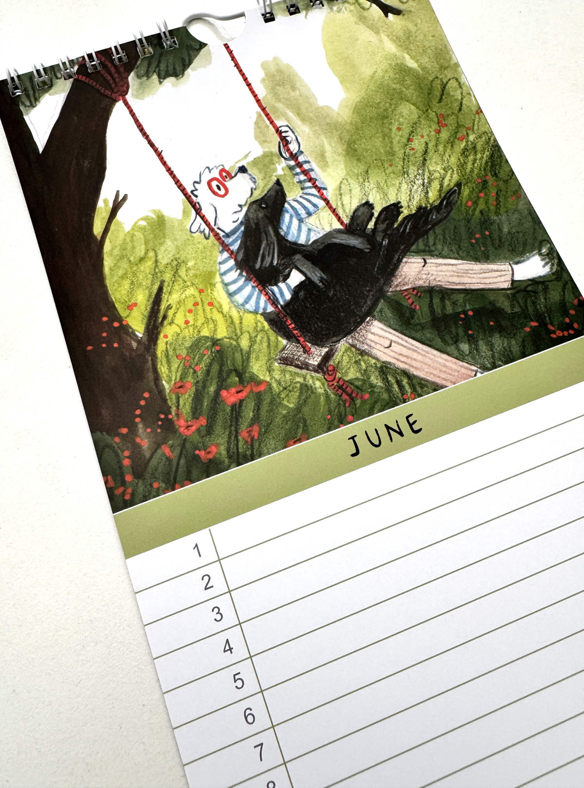 A Year of Woodland Walkies – vertical calendar
