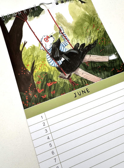 A Year of Woodland Walkies – vertical calendar