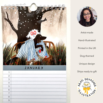 A Year of Woodland Walkies – vertical calendar