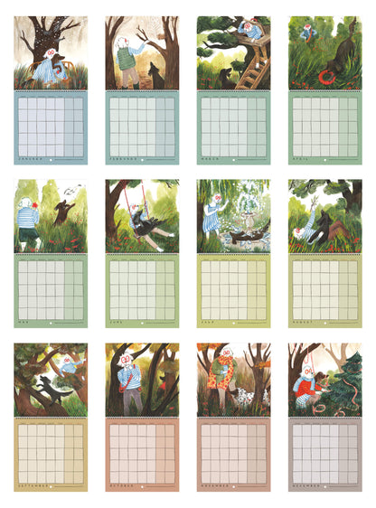 A Year of Woodland Walkies – square calendar