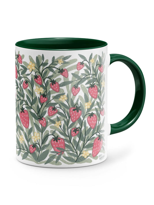 Floral: Strawberry Season – (end of line) floral ceramic mug