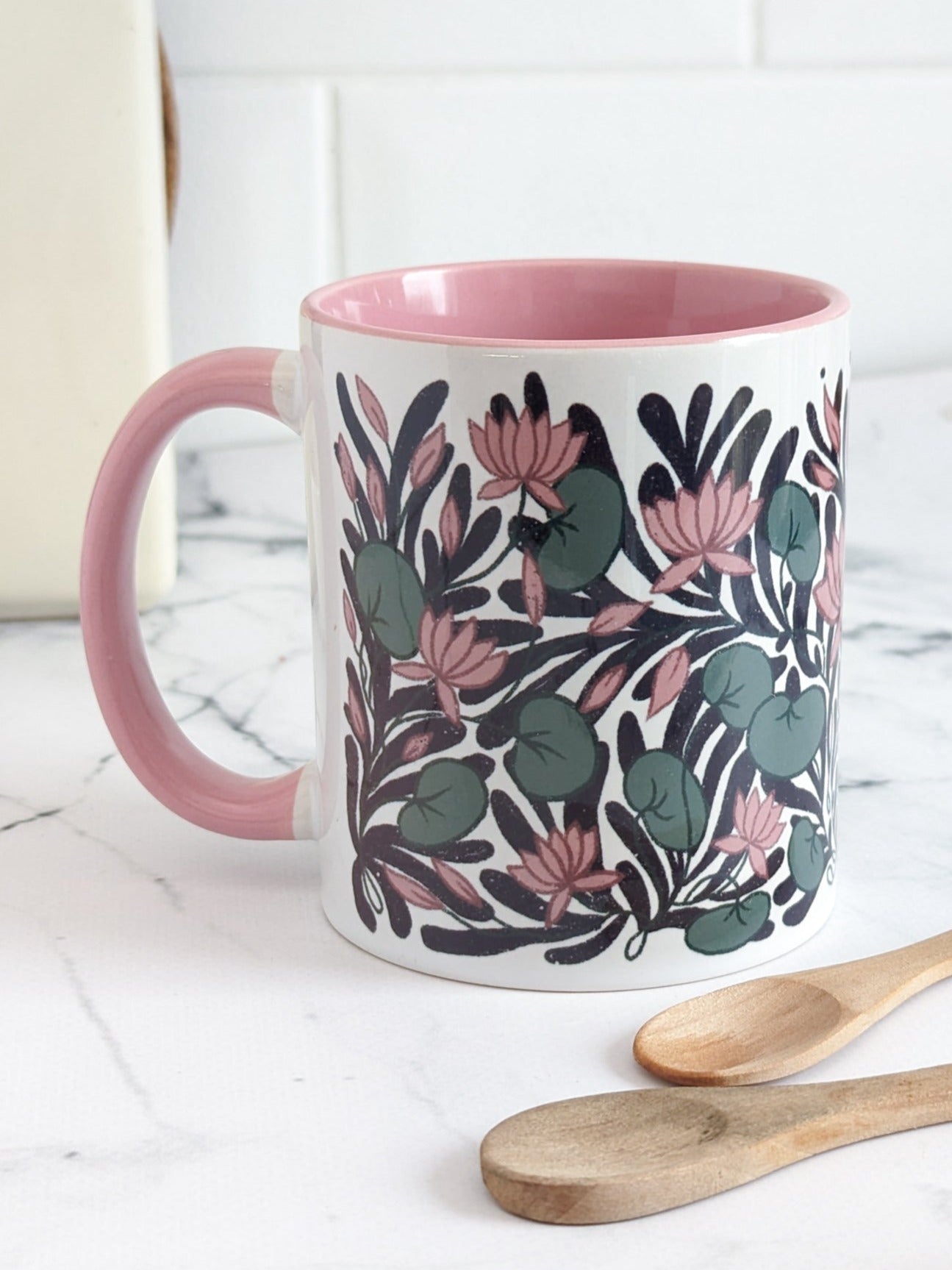 Floral: Lotus Garden – (end of line) ceramic mug