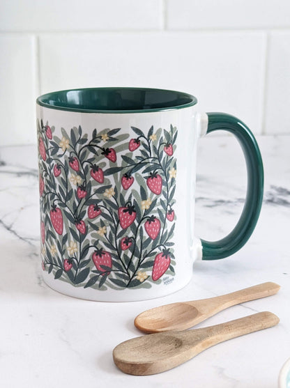 Floral: Strawberry – mug and teatowel gift set