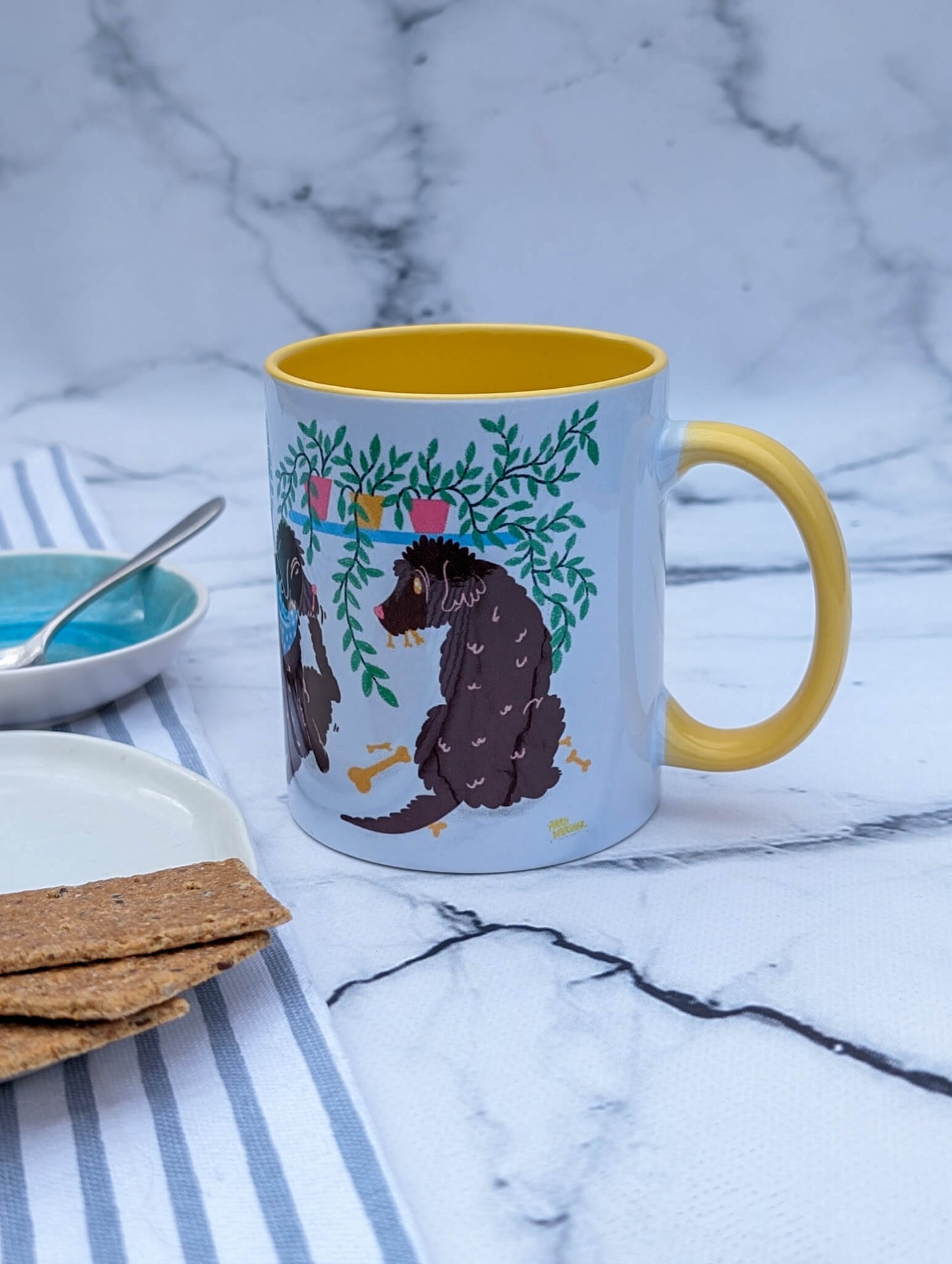 Labradoodle / Cockerpoo Plant Pups (yellow accents) – ceramic mug