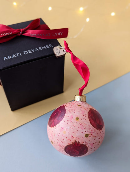 Pomegranate ornament – (end of line) hand painted bauble