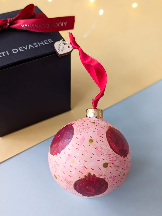 Pomegranate ornament – hand painted bauble