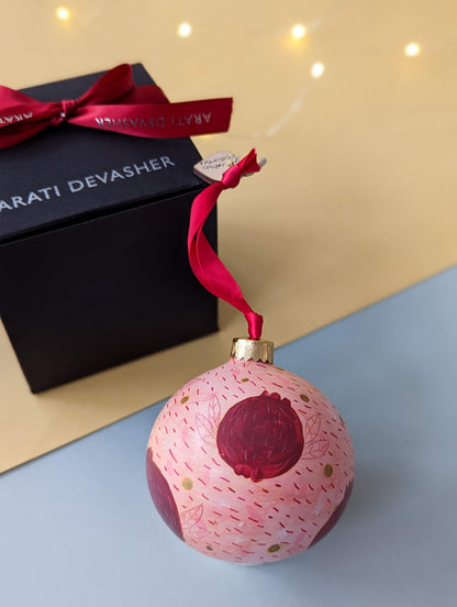 Pomegranate ornament – (end of line) hand painted bauble