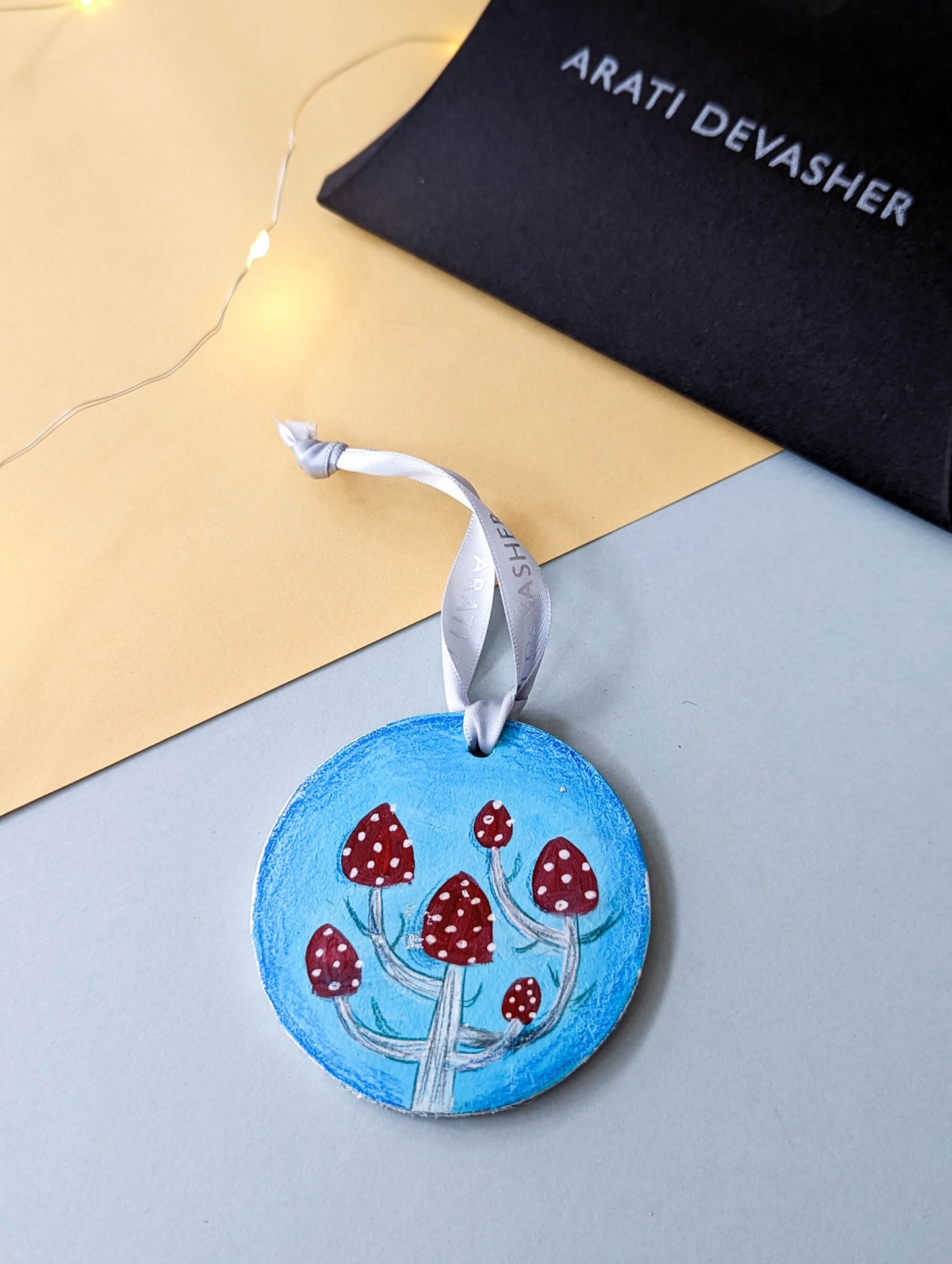 Mushroom ornament – hand painted bauble