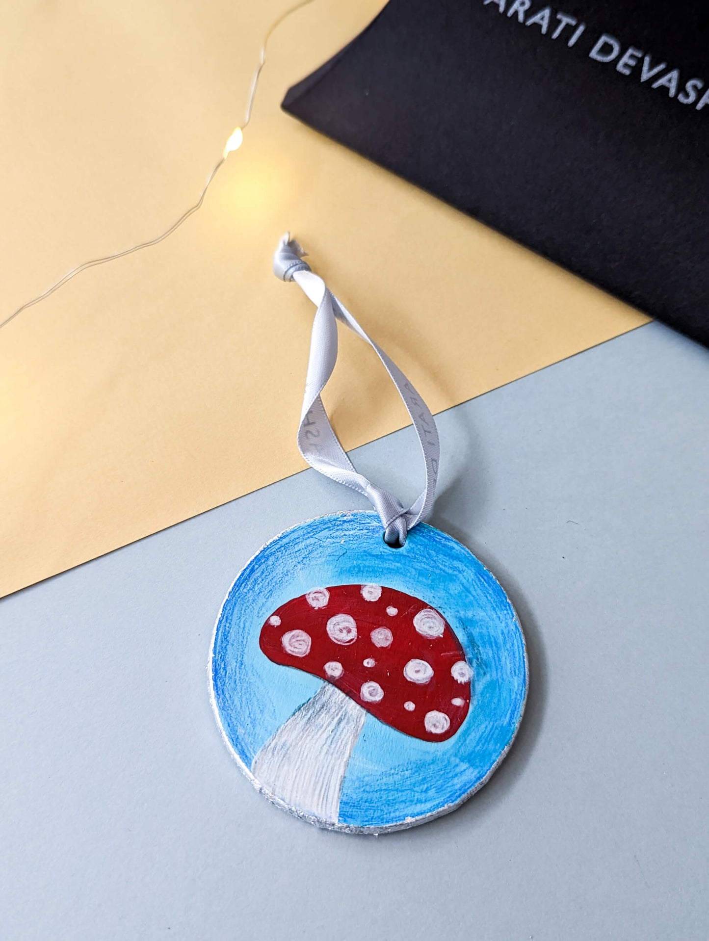 Mushroom ornament – hand painted bauble