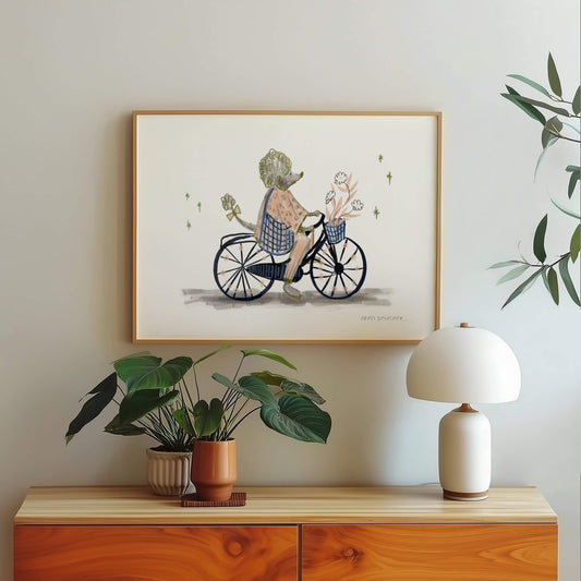 Poodle on a Bicycle – art print