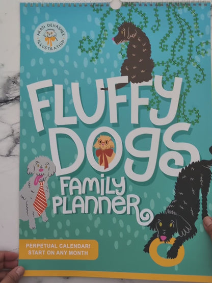 Fluffy Dogs Family Planner (perpetual calendar)
