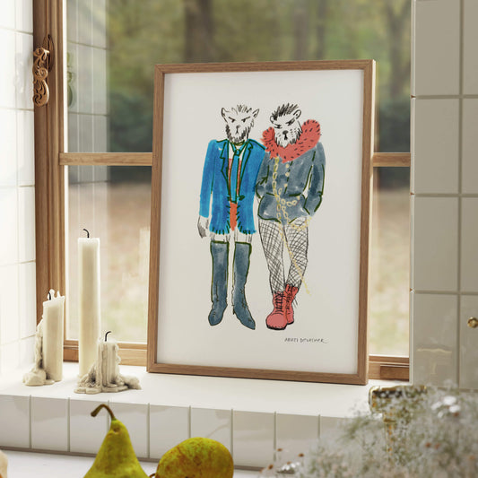 Dogs in Punk Clothes – art print