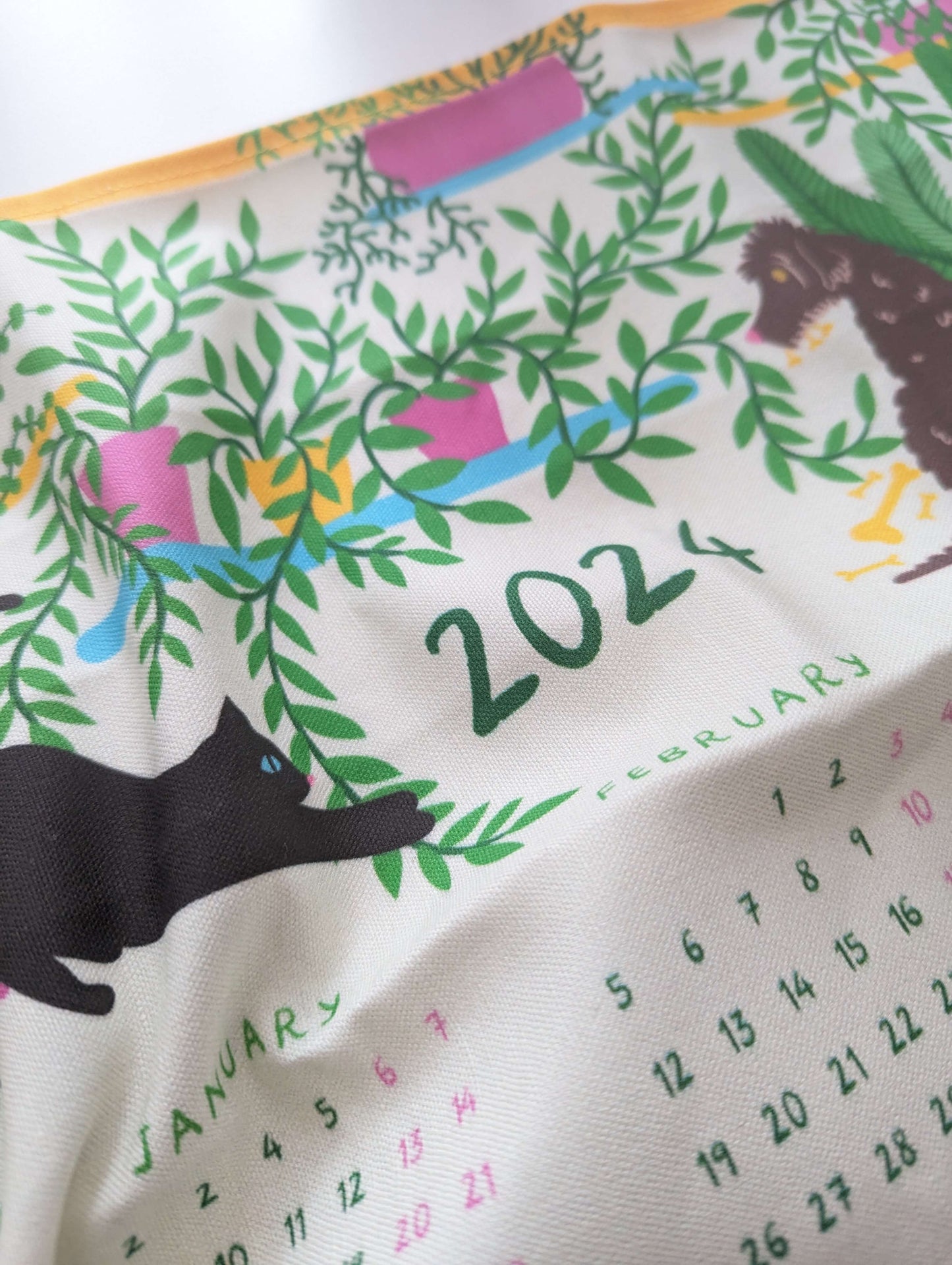 Illustrated calendar – tea towel or wall hanging