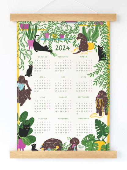 Illustrated calendar – tea towel or wall hanging
