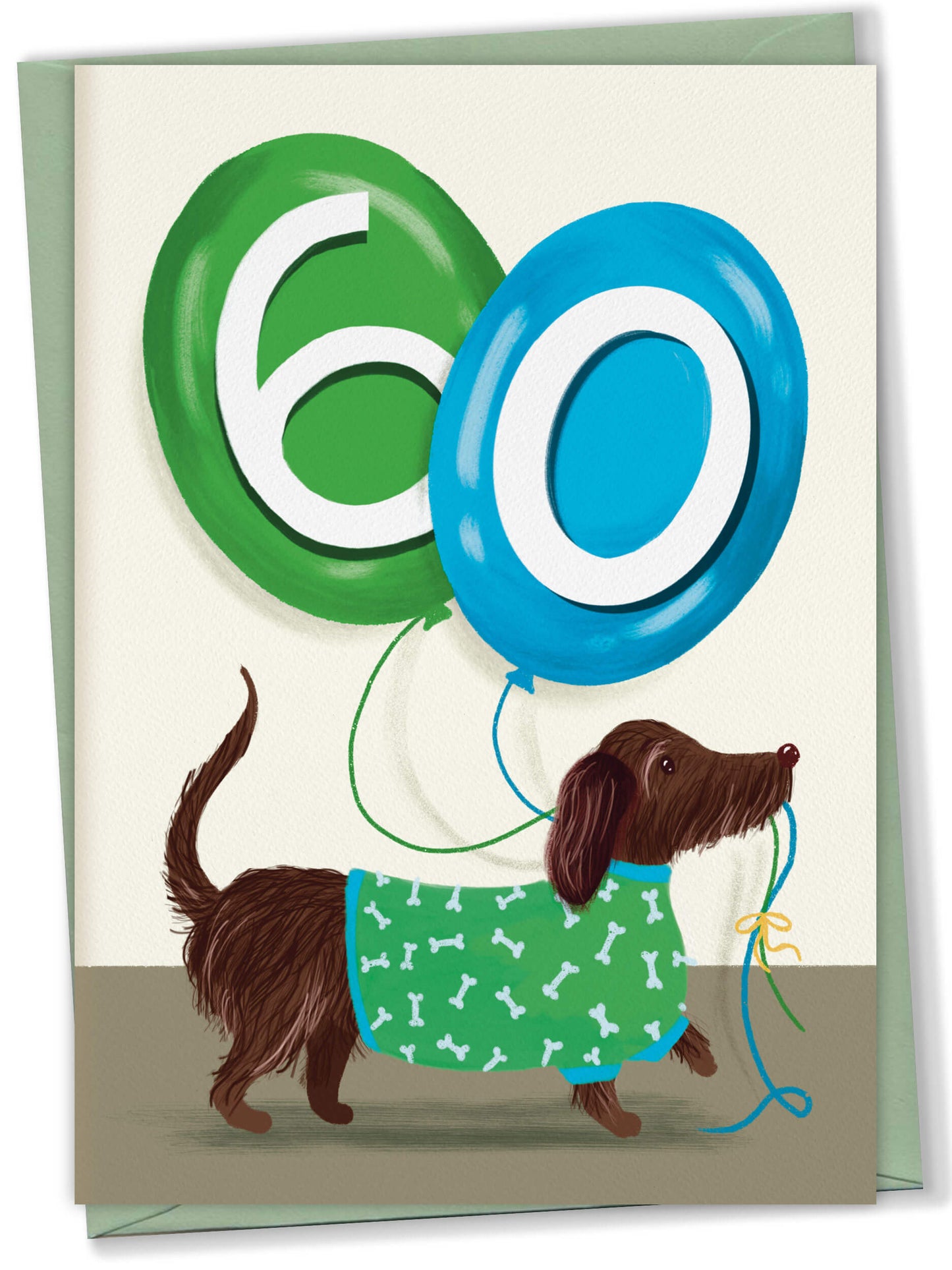 Sausage Dog Birthday Card with Age Numbers – dog greeting card