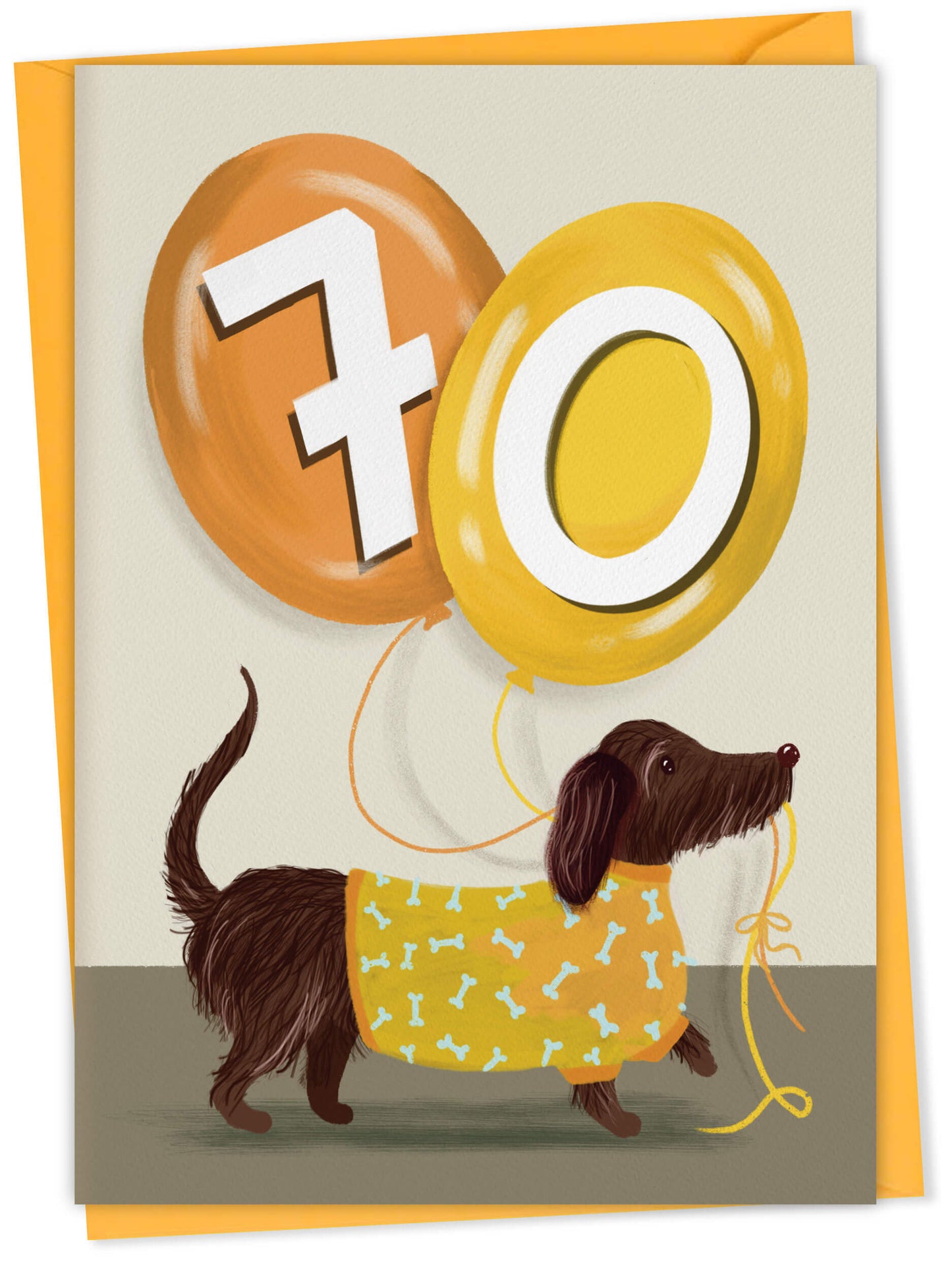 Sausage Dog Birthday Card with Age Numbers – dog greeting card