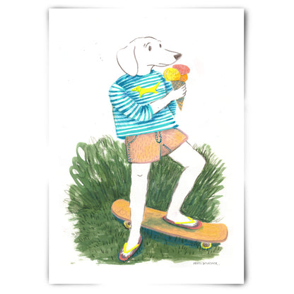 Summer Sausage Dog (Dachshund) – art print