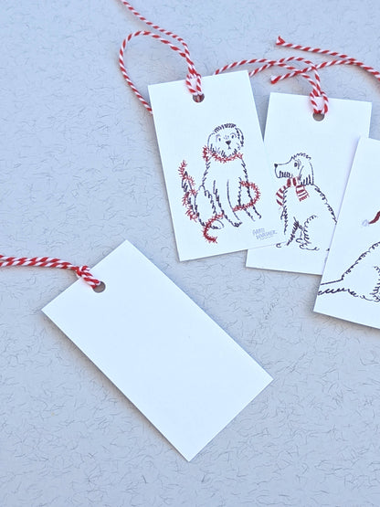 Festive Dogs – gift tag set