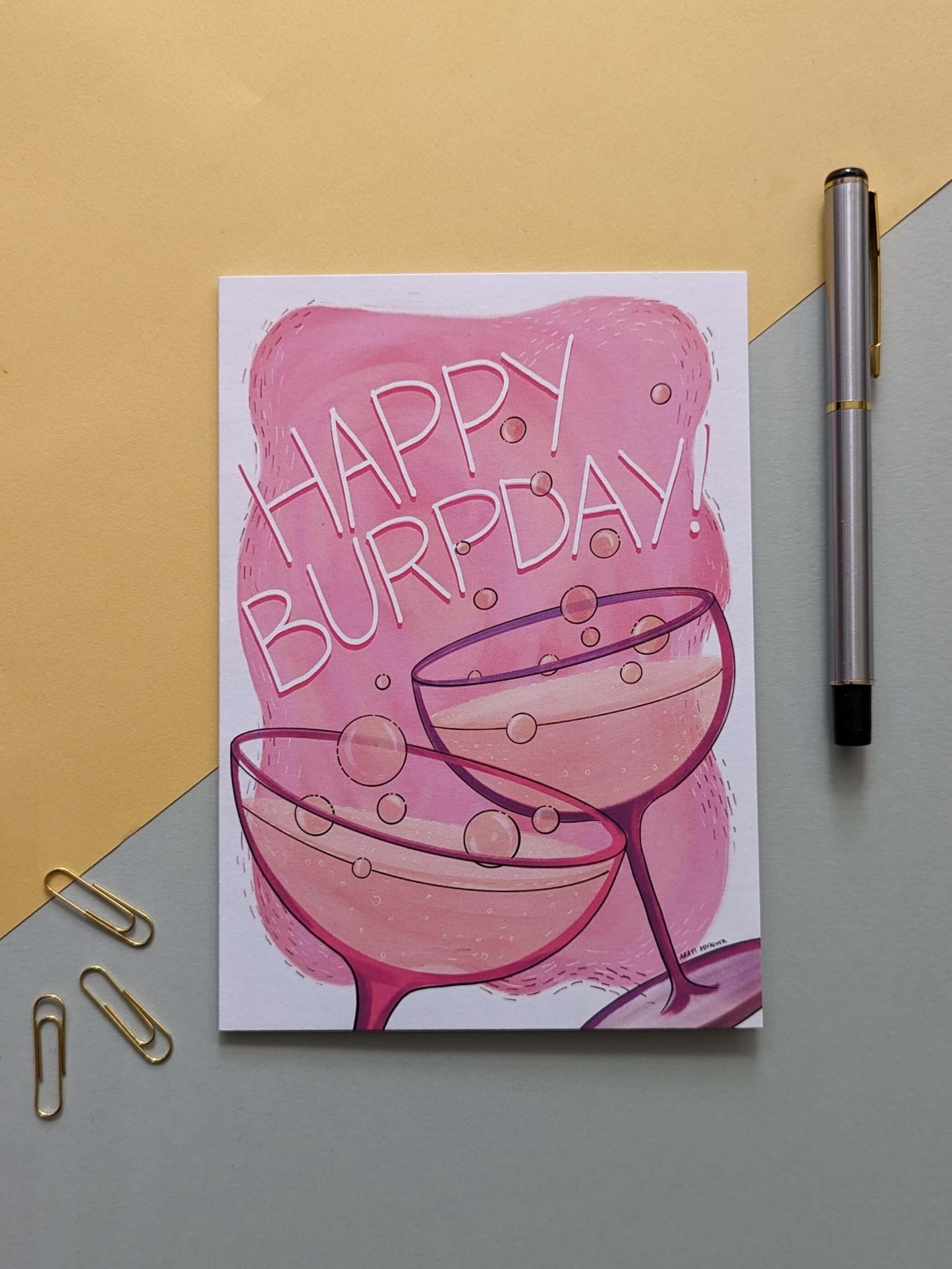 Happy Burpday Bubbly – (end of line) birthday greeting card